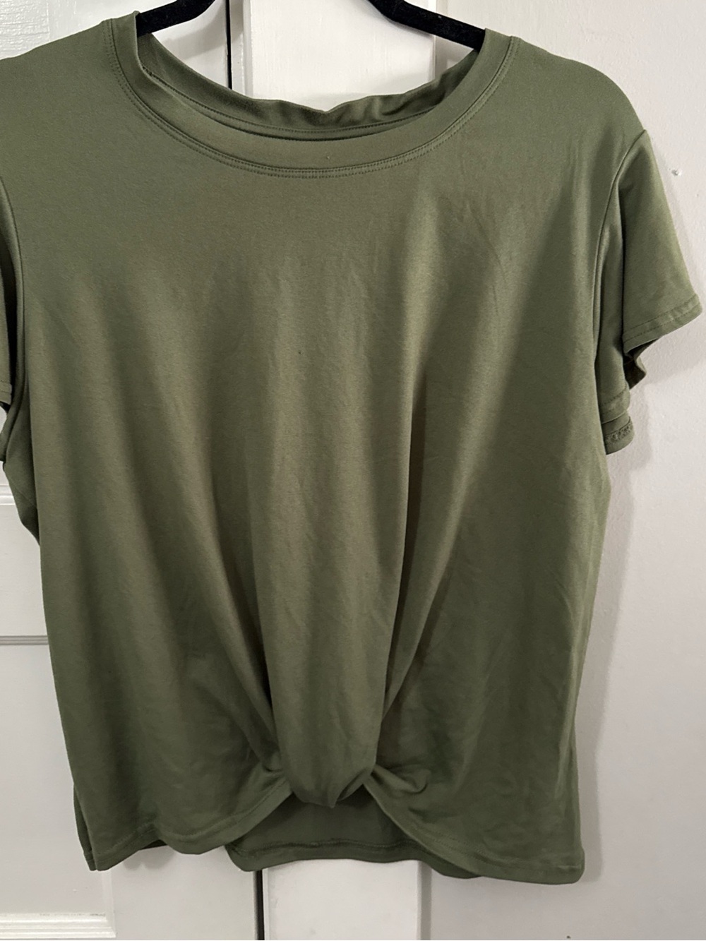Olive Green Knot-Front Women's Tee